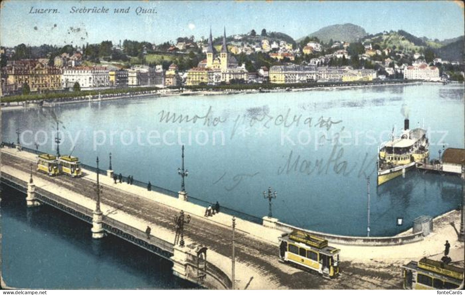 12318103 Luzern LU Seebruecke Und Quai Dampfer Vierwaldstaettersee Luzern - Andere & Zonder Classificatie