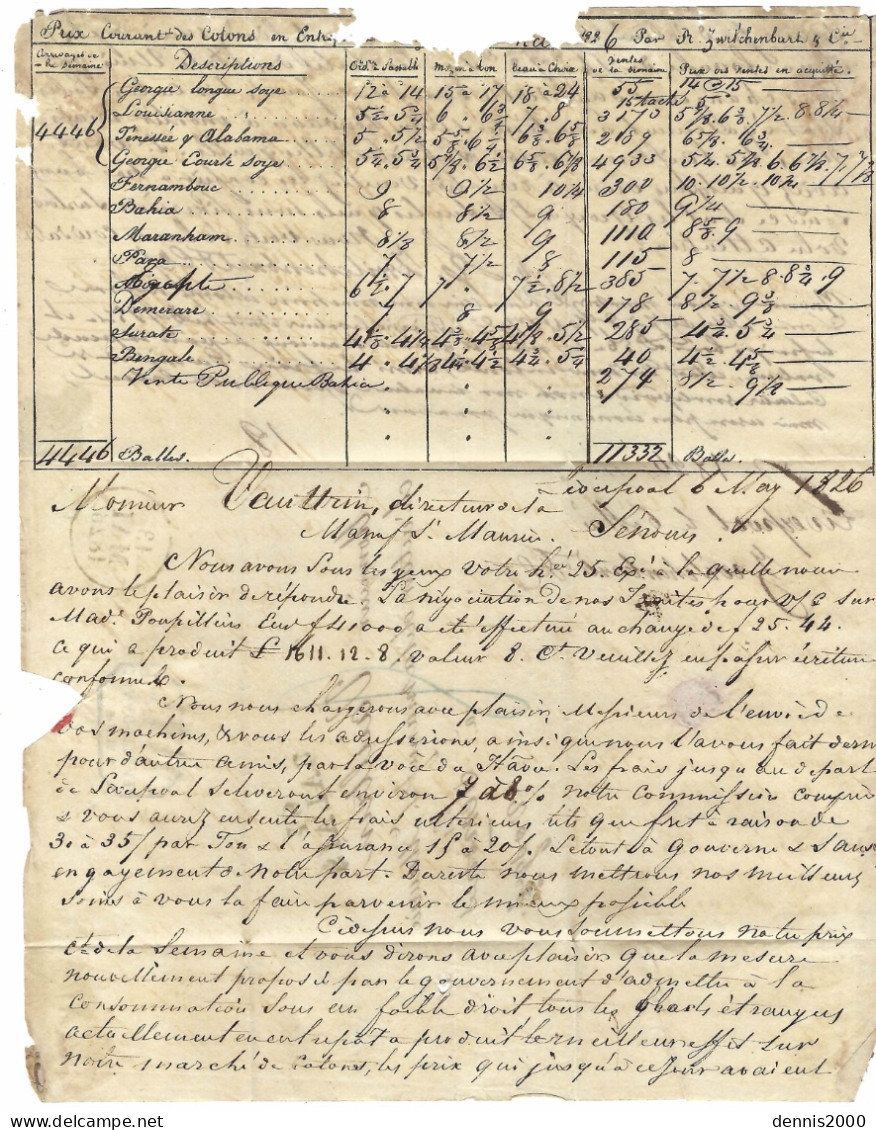 1820 - Lettre De Liverpool Postée à CALAIS Acheminé Par ISAAC VITAL Pour Senones ( Vosges ) - 1801-1848: Vorläufer XIX