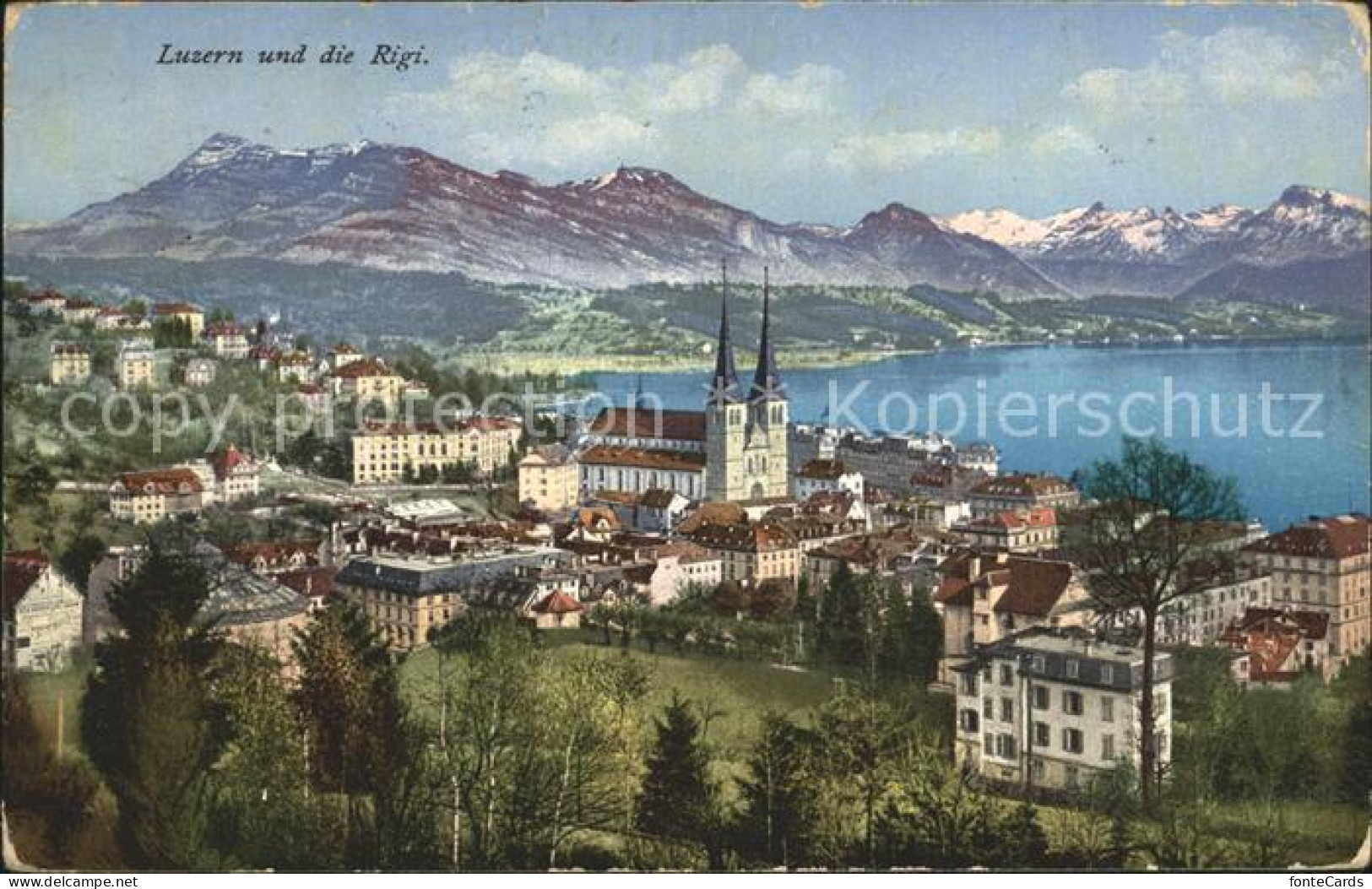 12318090 Luzern LU Teilansicht Mit Hofkirche Vierwaldstaettersee Rigi Alpenpanor - Andere & Zonder Classificatie