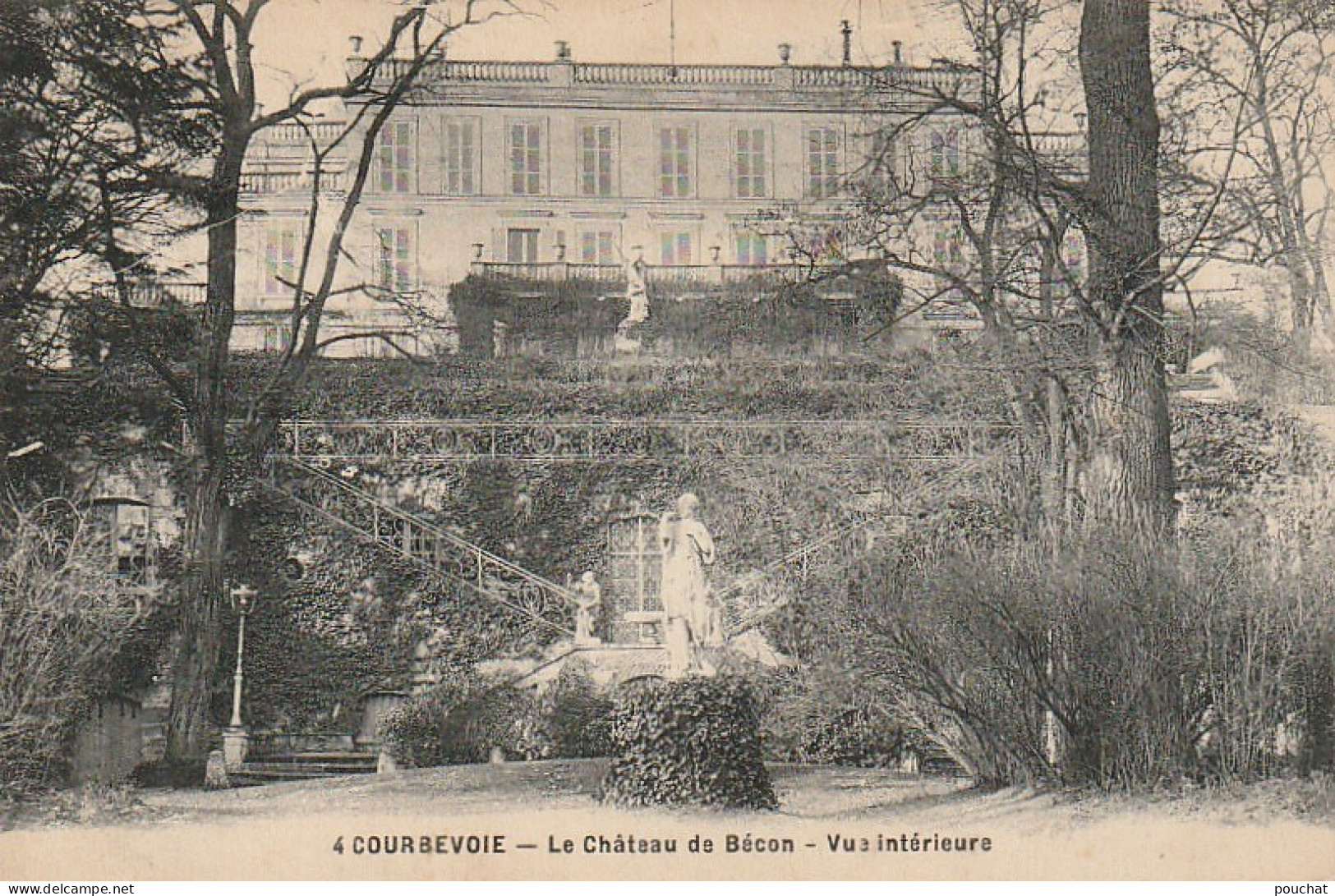 VE 17-(92) COURBEVOIE - LE CHATEAU DE BECON - VUE INTERIEURE - 2 SCANS - Courbevoie