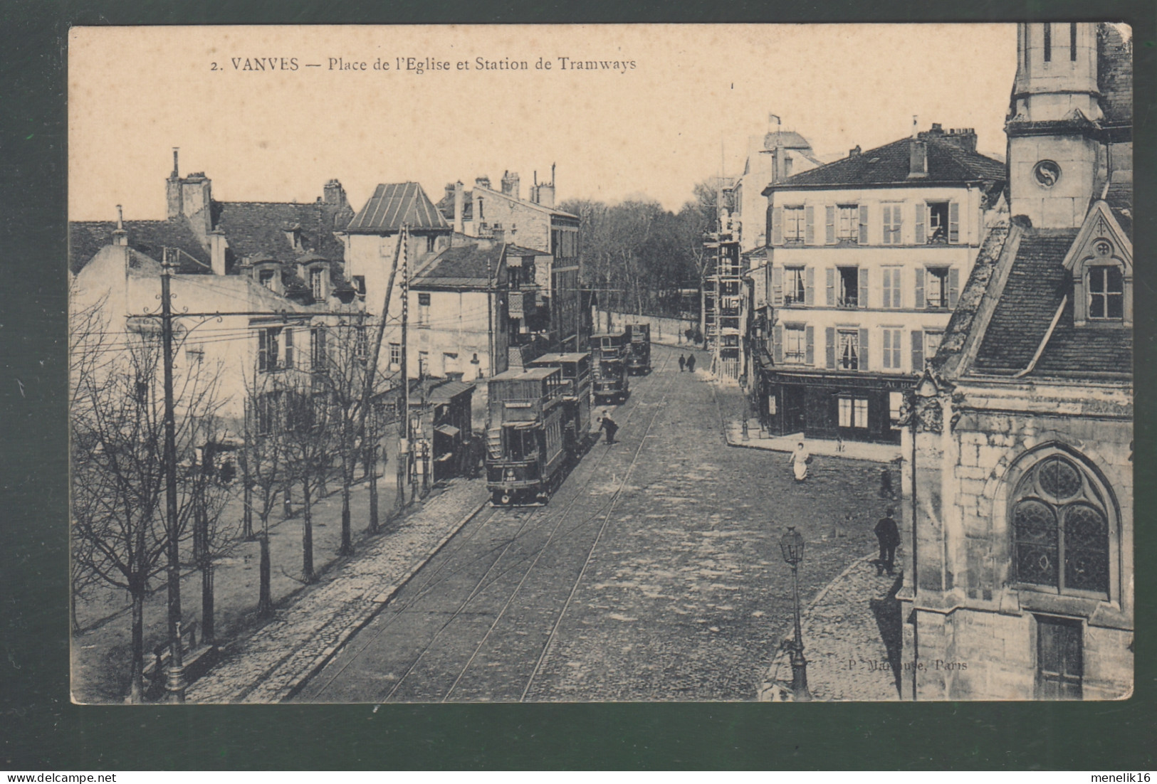 CP - 92 - Vanves - Place De L'Eglise - Station Des Tramways - Vanves