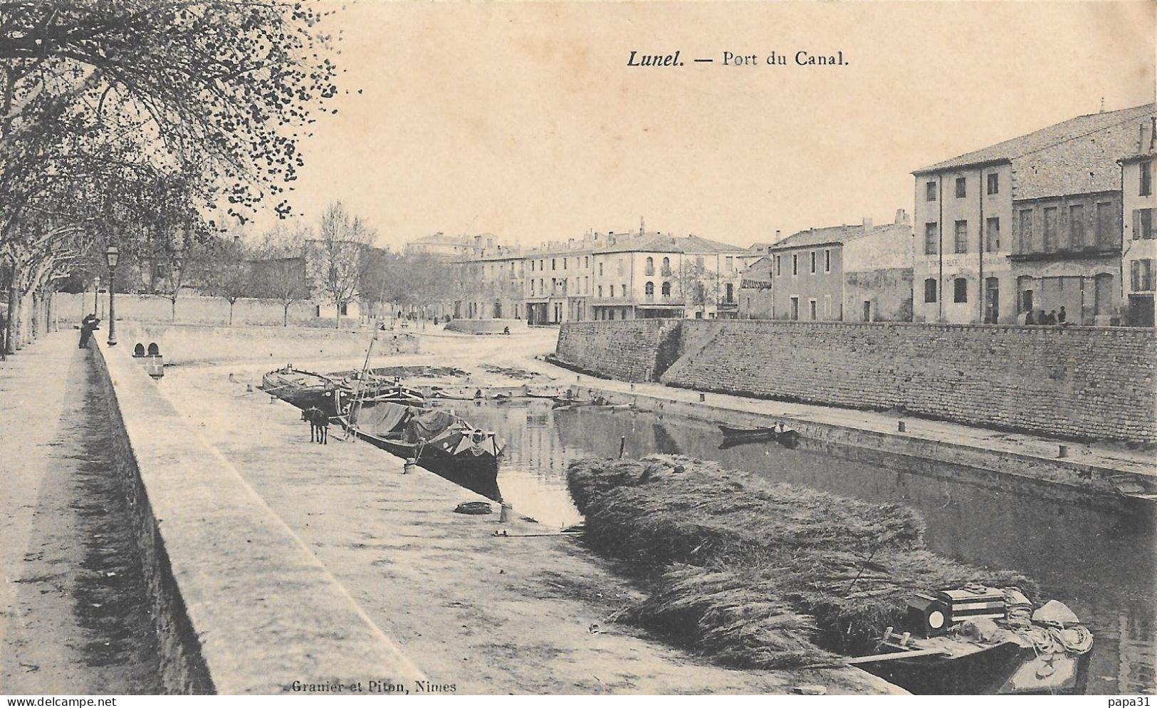 LUNEL - Port Du Canal Avec Péniche - Lunel