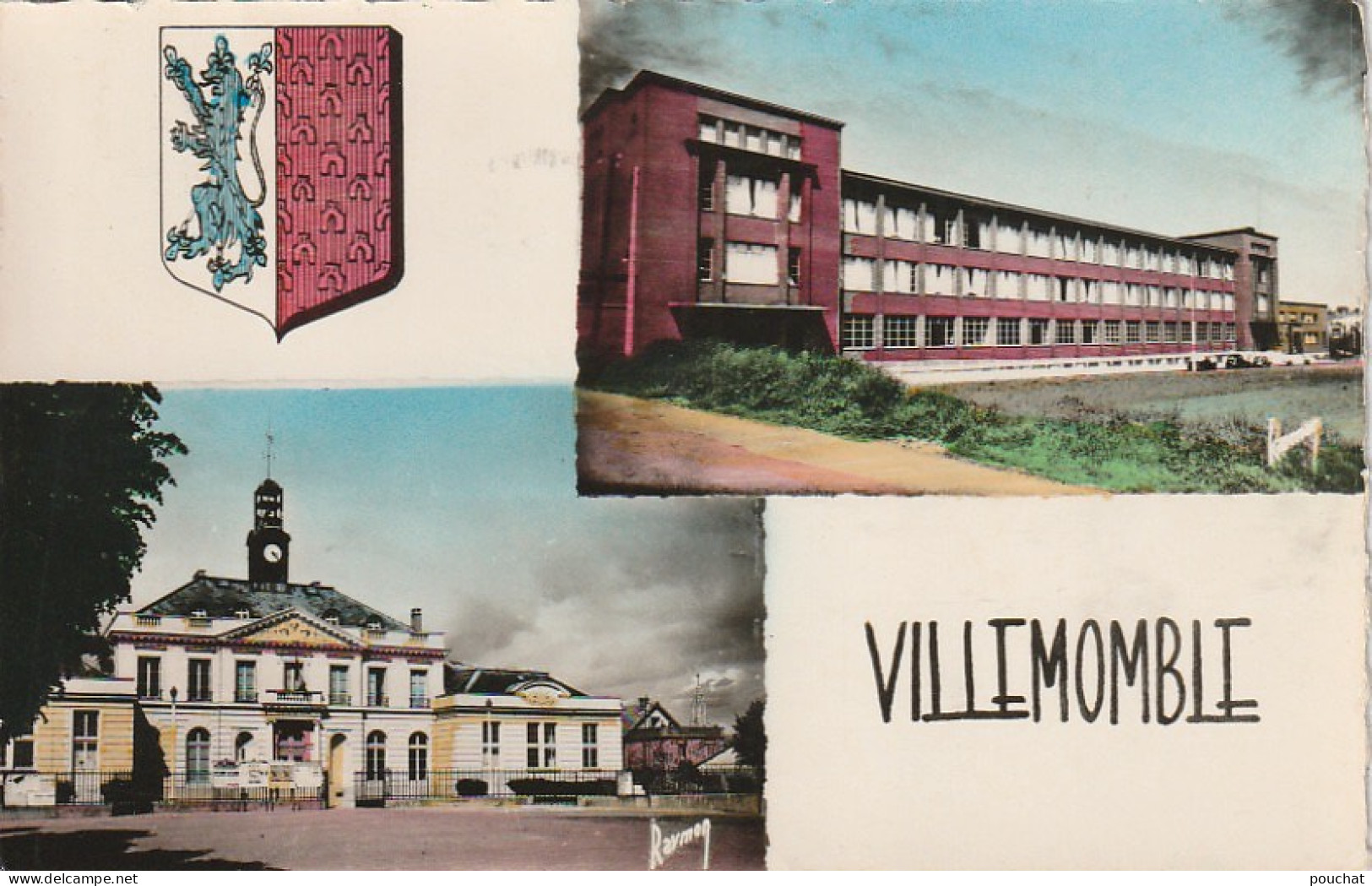 VE 18-(93) VILLEMOMBLE - CARTE MULTIVUES : COLLEGE CLEMENCEAU , HOTEL DE VILLE  - 2 SCANS - Villemomble