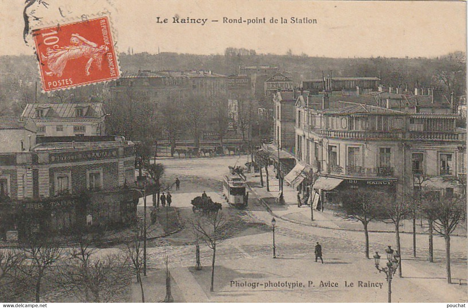 VE 18-(93) LE RAINCY - ROND POINT DE LA STATION - TRAMWAY - CAFE " BUVETTE DE LA GARE "- 2 SCANS - Le Raincy