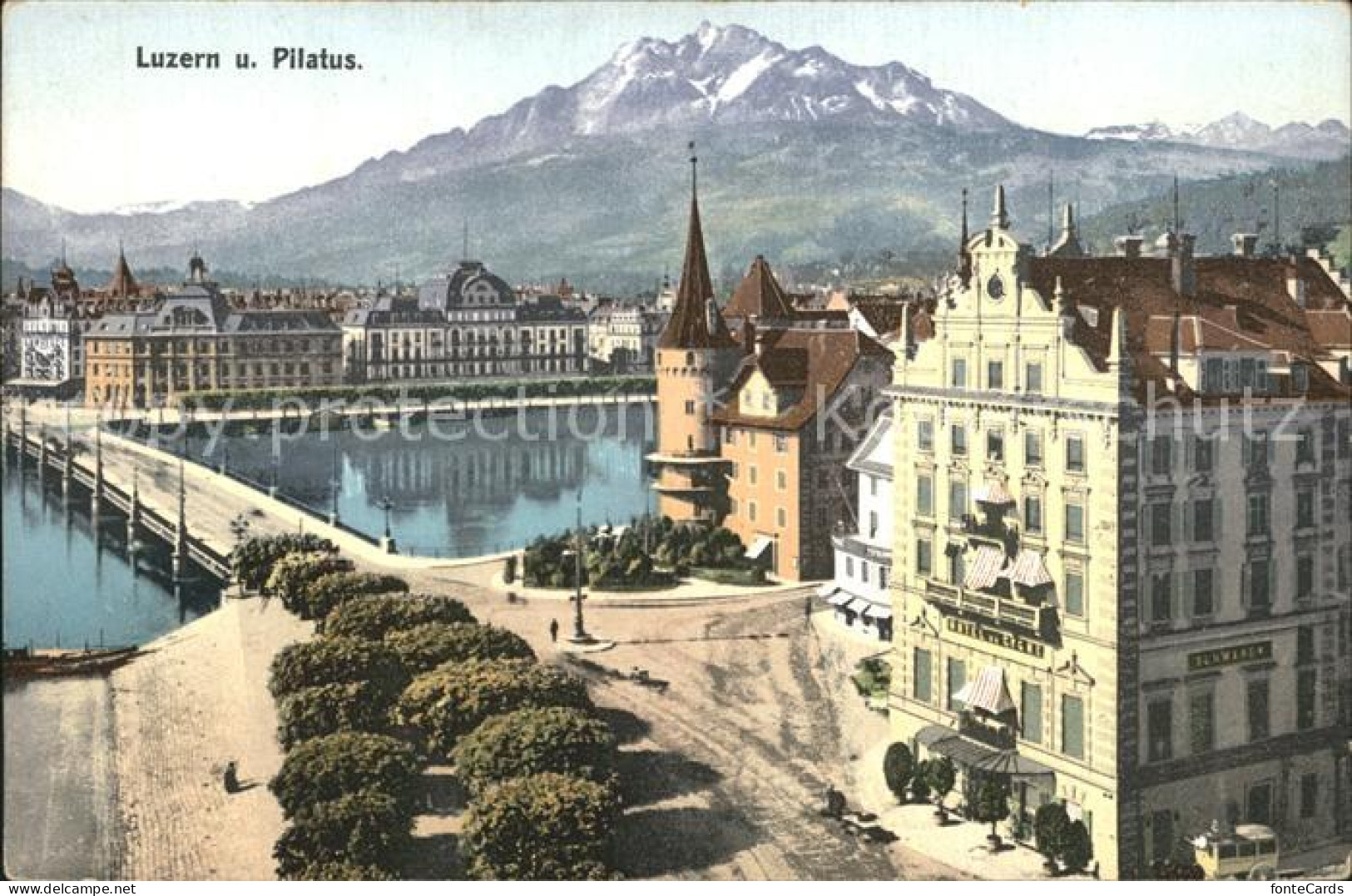 12318058 Luzern LU Bruecke Blick Zum Pilatus Luzern - Andere & Zonder Classificatie