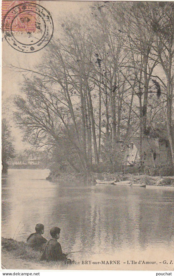 VE 19 -(94) BRY SUR MARNE - L' ILE D' AMOUR - ENFANTS A LA PECHE - 2 SCANS - Bry Sur Marne