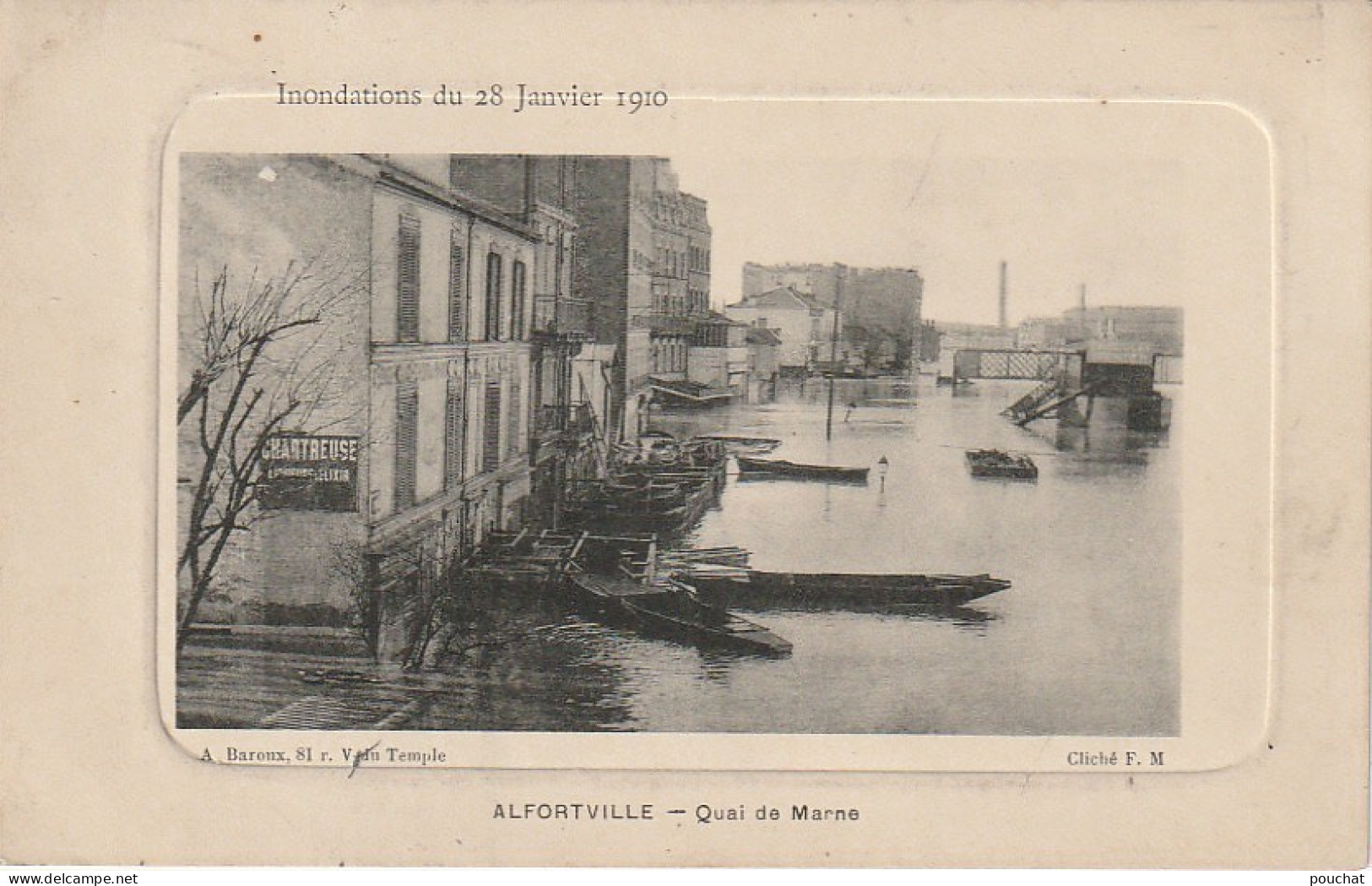 VE 19 -(94) INONDATIONS DU 28 JANVIER 1910 - ALFORTVILLE - QUAI DE MARNE  - 2 SCANS - Alfortville