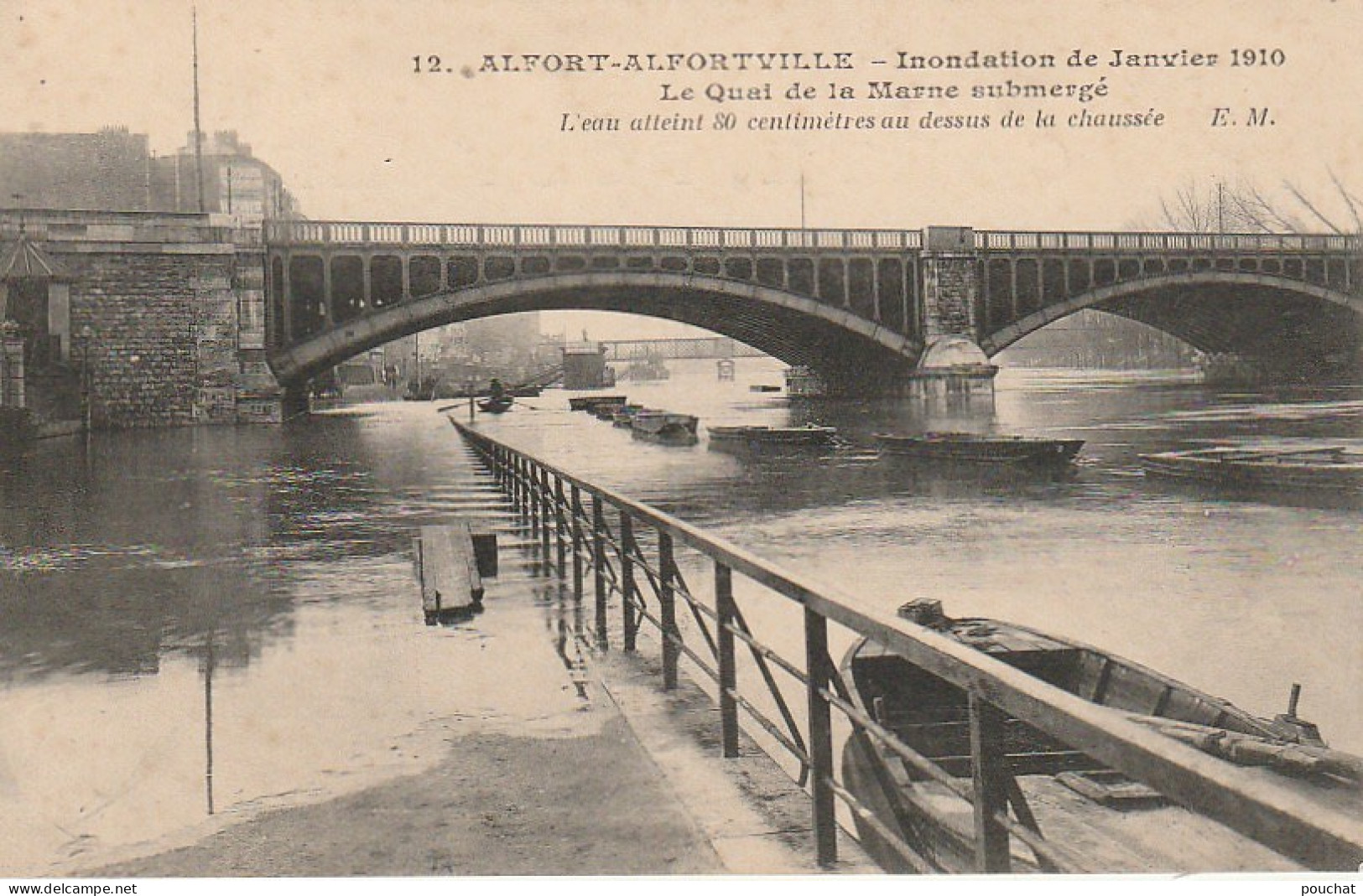 VE 19-(94)  ALFORT ALFORTVILLE - INONDATION DE JANVIER 1910 - LE QUAI DE LA MARNE SUBMERGE - 2 SCANS - Other & Unclassified