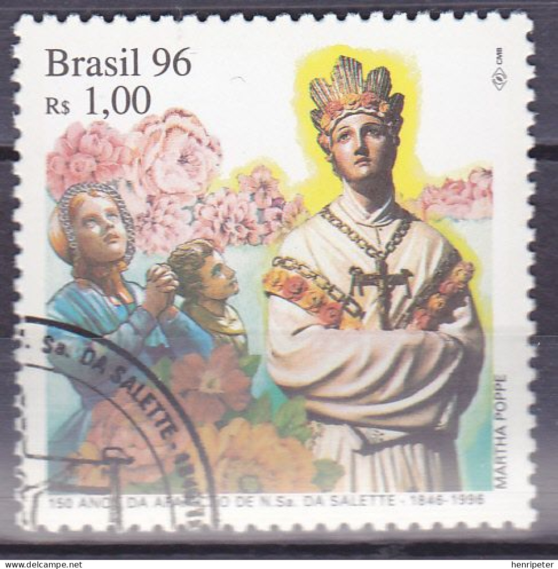 T.-P. Dentelé Oblitéré - 150e Anniversaire De L'apparition De Notre-Dame De La Salette - N° 2293 (Yvert) - Brésil 1996 - Unused Stamps