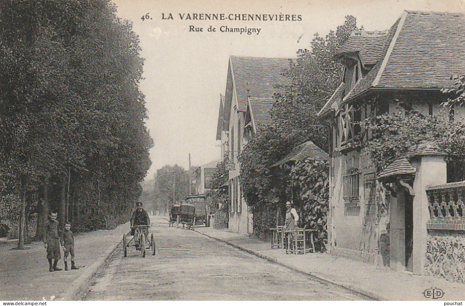 VE 19-(94)  LA VARENNE CHENNEVIERES - RUE DE CHAMPIGNY - ANIMATION - TRICYCLE - 2 SCANS - Other & Unclassified