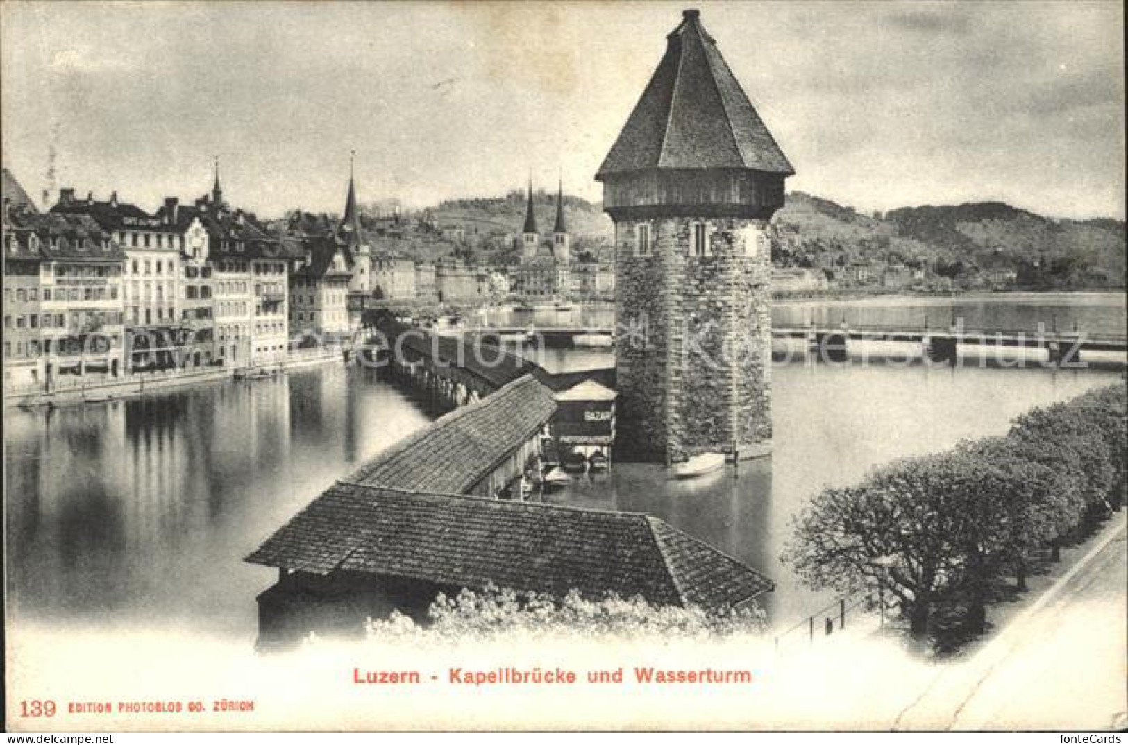 12318010 Luzern LU Kapellbruecke Wasserturm Wahrzeichen Vierwaldstaettersee Luze - Andere & Zonder Classificatie