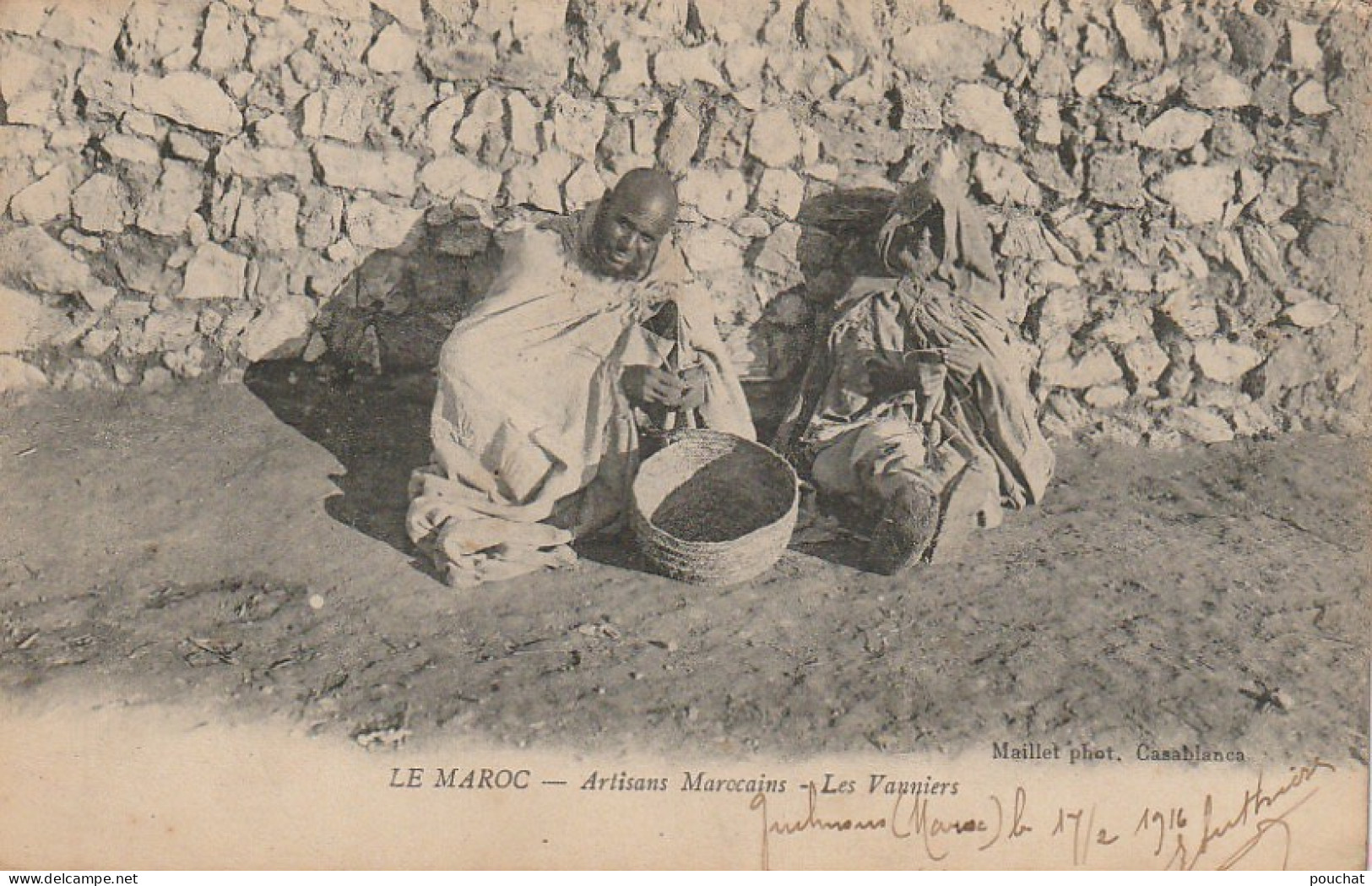 VE 21-(MAROC) ARTISANS MAROCAINS - LES VANNIERS - PHOT . MAILLET , CASABLANCA - 2 SCANS - Autres & Non Classés