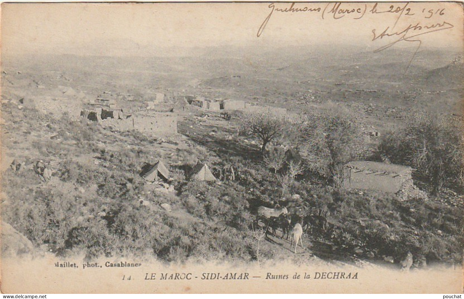 VE 21-( MAROC ) SIDI AMAR - RUINES DE LA DECHRAA - 2 SCANS - Autres & Non Classés