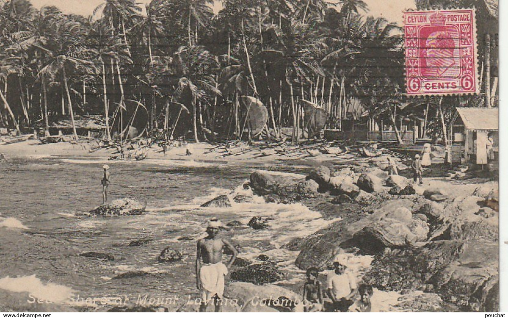 VE 22-(SRI LANKA) SEA SHORE AT MOUNT LAVINIA , COLOMBO - RIVAGE MONT LAVINIA , COLOMBO (CEYLAN) - 2 SCANS - Sri Lanka (Ceylon)