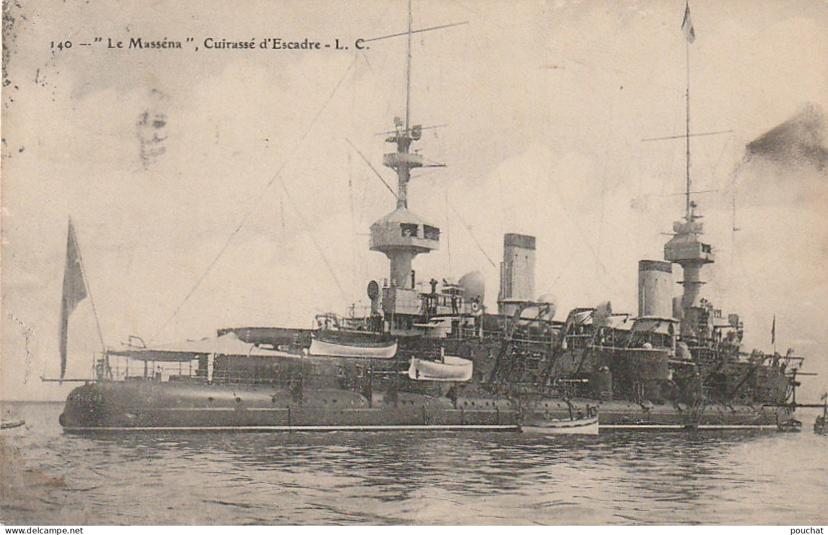 VE 23- " LE MASSENA " , CUIRASSE D' ESCADRE  - 2 SCANS - Warships