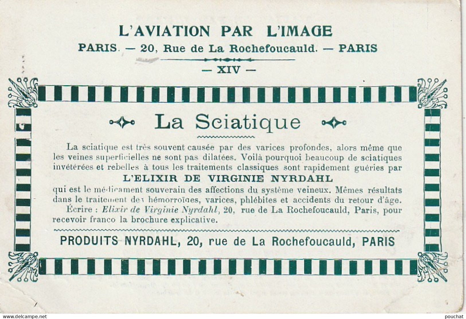 VE 23- ROUGIER VOLE SUR LA BAIE DE MONACO ( BIPLAN VOISIN )- L' AVIATION PAR L' IMAGE - PUB ELIXIR DE VIRGINIE NYRDAHL - Autres & Non Classés