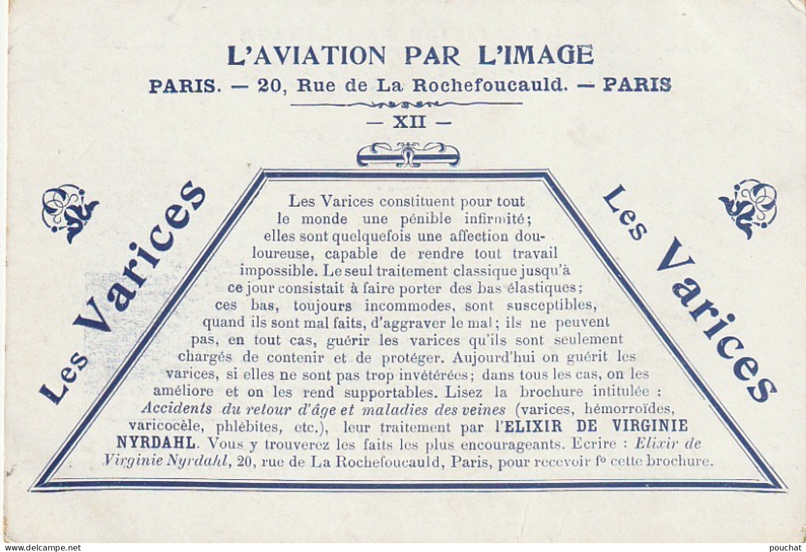 VE 23- HENRY FARMAN A ETAMPES  (1910) AVEC Mme DARTY - L' AVIATION PAR L' IMAGE - PUB ELIXIR DE VIRGINIE NYRDAHL - Otros & Sin Clasificación