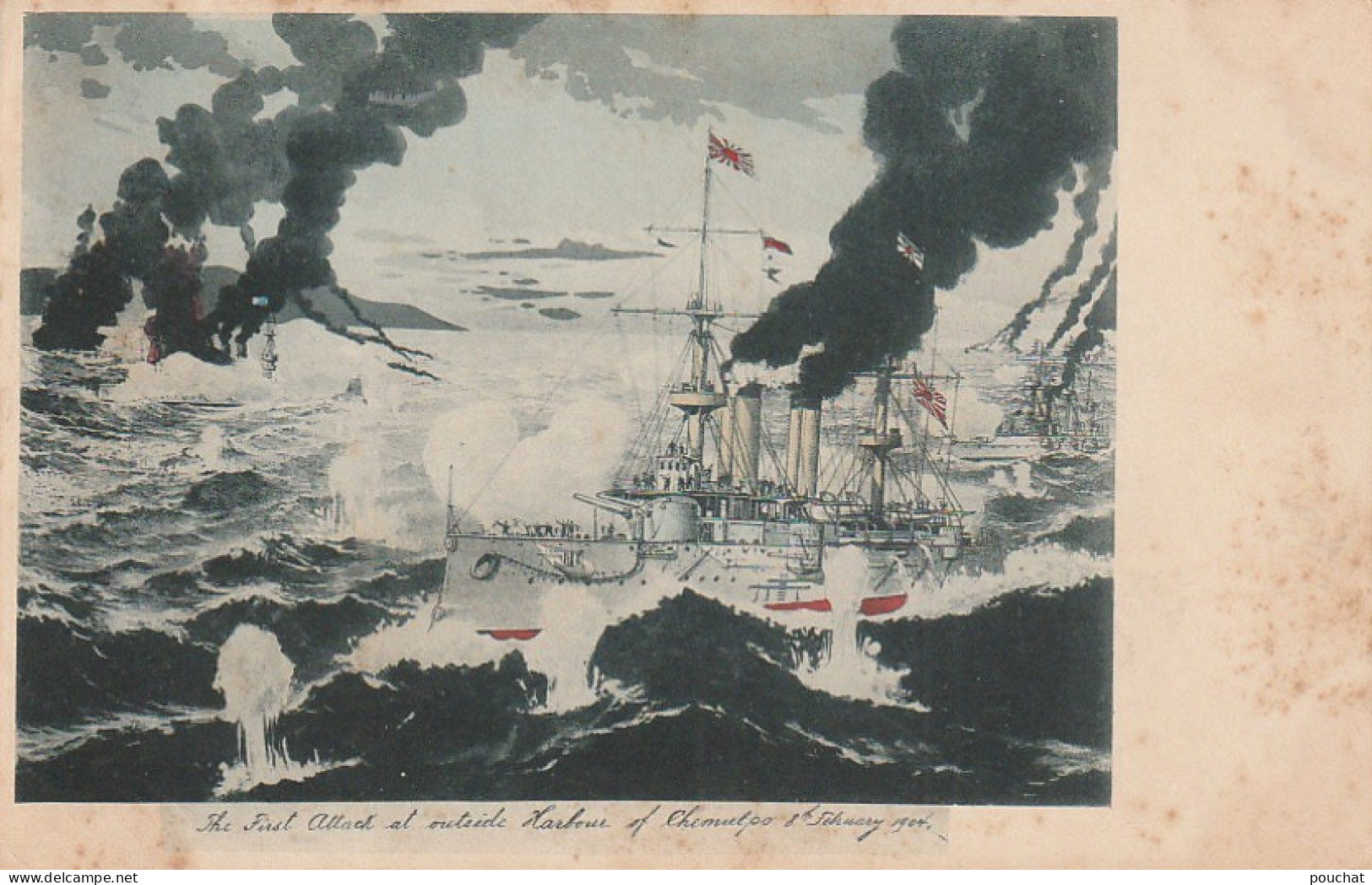 VE 24- THE FIRST ATTACK AT OUTSIDE HARBOUR OF CHEMULPO ( FEVRIER 1904) - ATTAQUE  PORT DE CHEMULPO - ILLUSTRATEUR  - Andere Oorlogen
