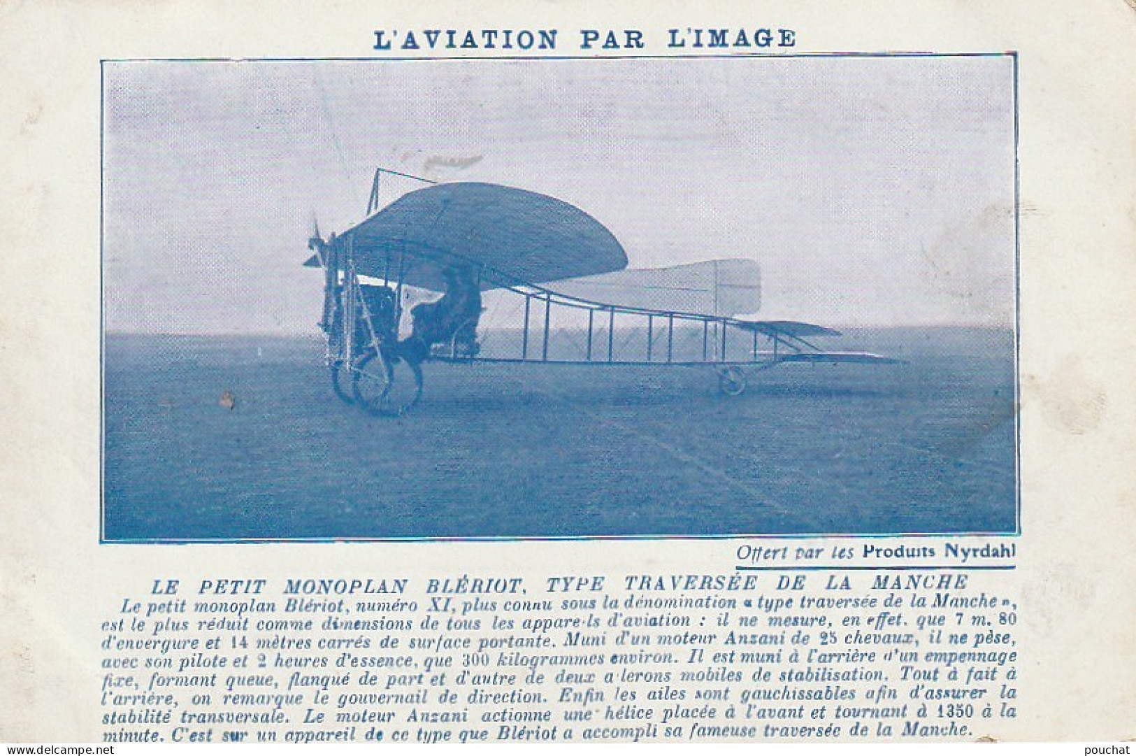 VE 24- LE PETIT MONOPLAN BLERIOT, TYPE TRAVERSEE DE LA MANCHE - L' AVIATION PAR L' IMAGE - CARTE PUB NYRDAHL - Sonstige & Ohne Zuordnung