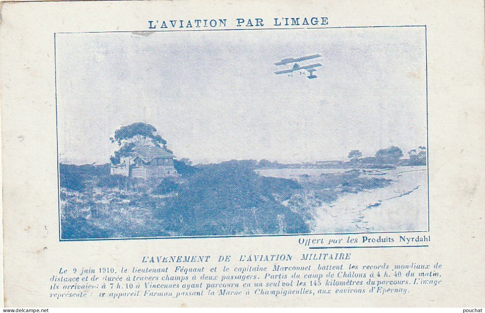 VE 24- L' AVENEMENT DE L' AVIATION MILITAIRE  ( APPAREIL FARMAN )- L' AVIATION PAR L' IMAGE - CARTE PUB NYRDAHL - Sonstige & Ohne Zuordnung