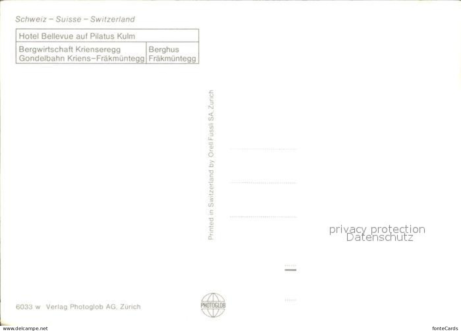 12317424 Pilatus Kulm Hotel Bellevue Bergwirtschaft Krienseregg Berghus Gondelba - Other & Unclassified