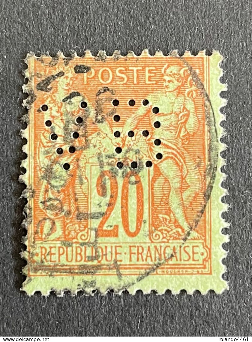 FRANCE V N° 96 Sage VB 8 Indice 2 Perforé Perforés Perfins Perfin ! Superbe - Other & Unclassified