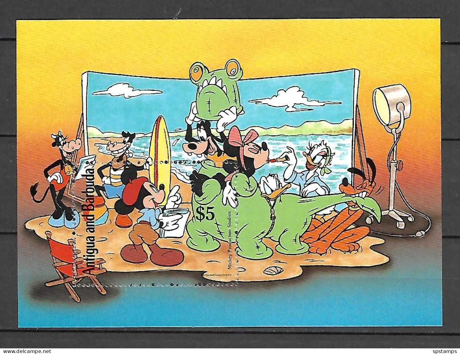 Disney Antigua & Barbuda 1990 Mickey Production Studios #1 MS MNH - Disney