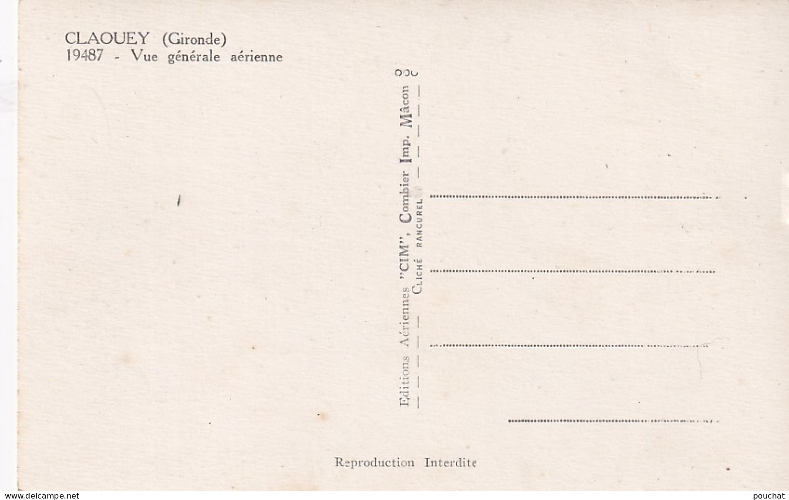 TE Nw29-(33) CLAOUEY - VUE GENERALE AERIENNE - VILLAS  - Other & Unclassified