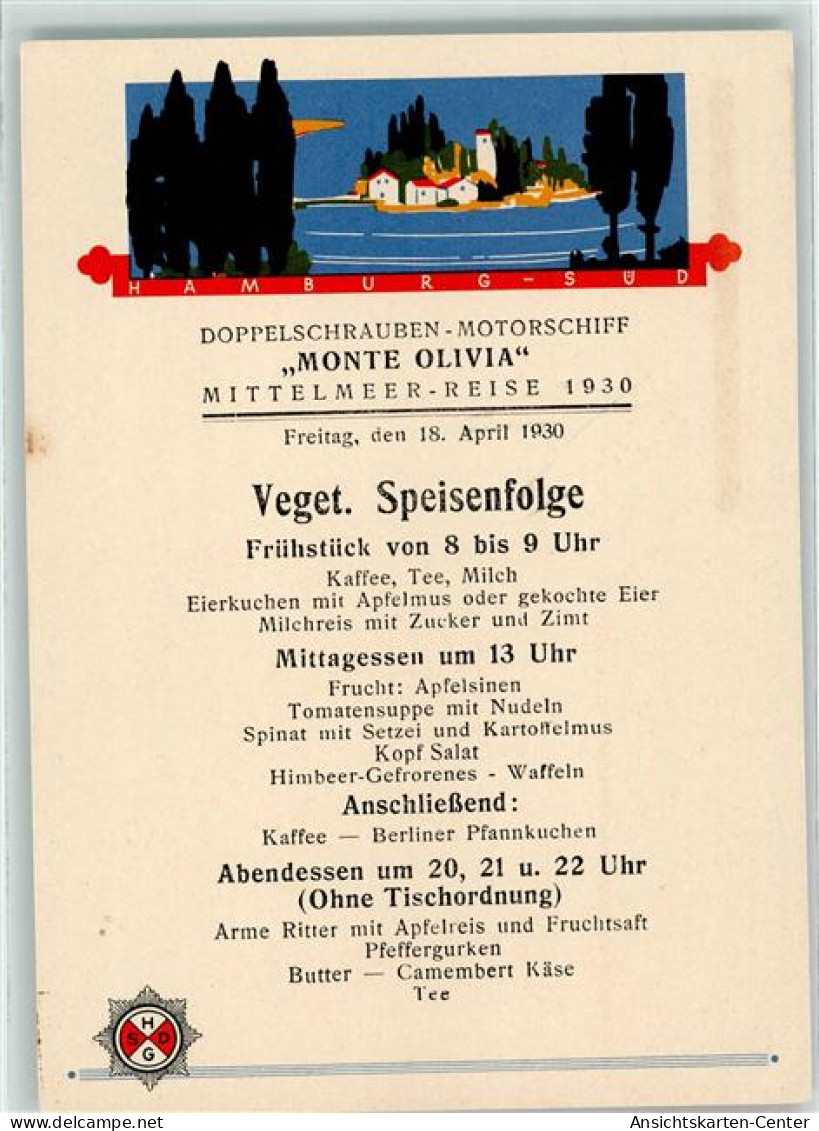 39286006 - Monte Olivia  Mittelmeer-Reise 1930 Freitag 18. April - Recipes (cooking)