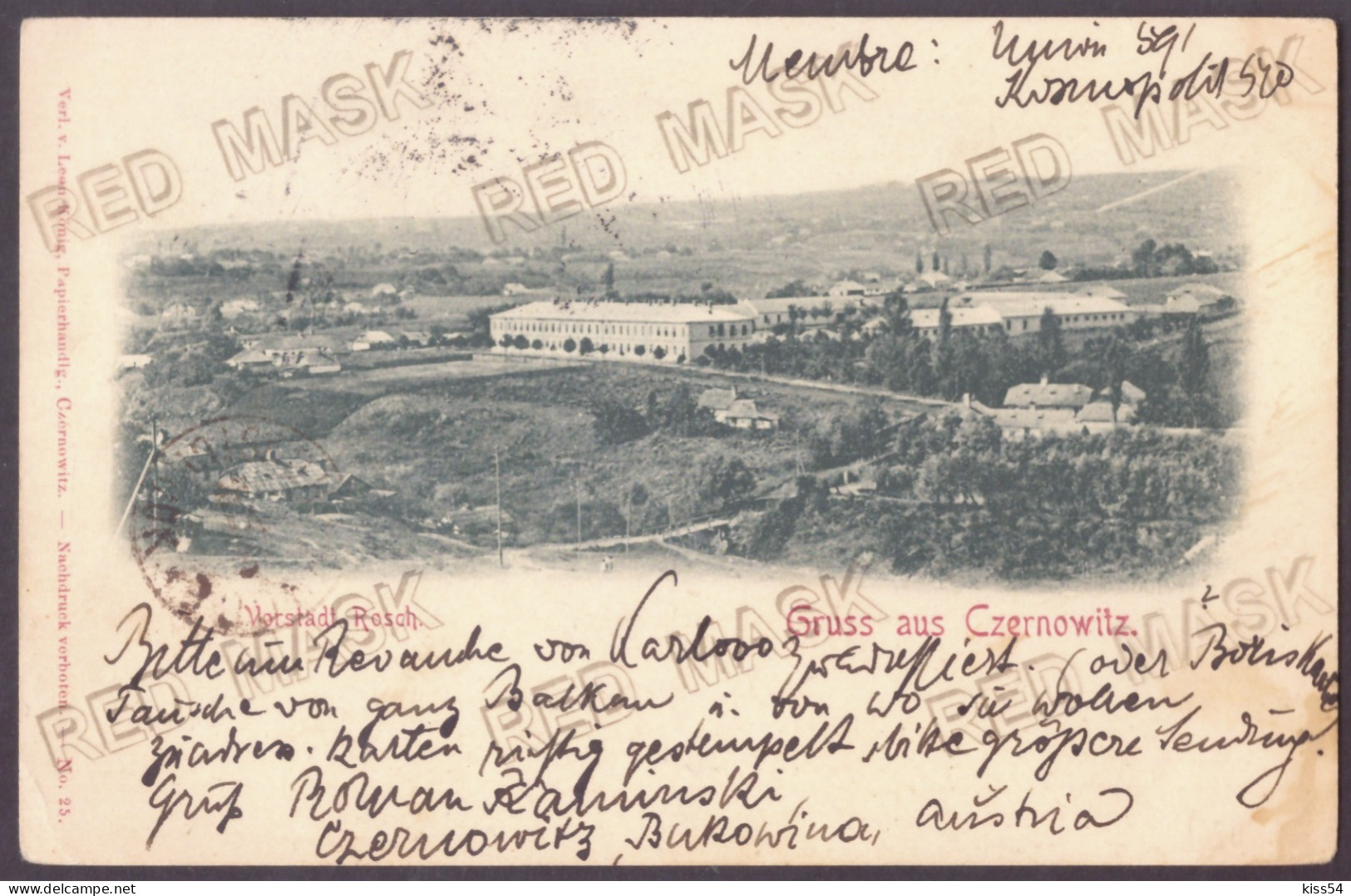 UK 75 - 24341 CZERNOWICZ, CERNAUTI, Bukowina, Litho, Ukraine - Old Postcard - Used - 1903 - Ukraine