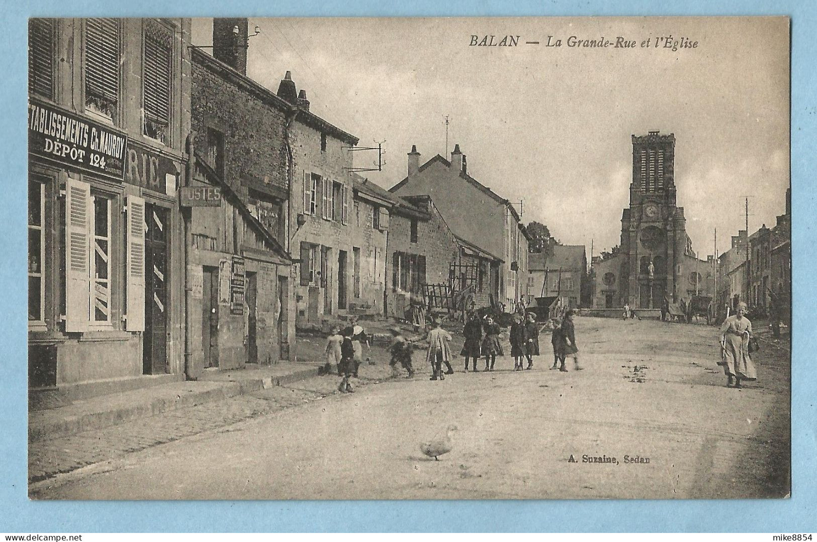 1081  CPA  BALAN  (Ardennes)  La Grande-Rue Et L'Eglise - POSTES  ...   ++++++++++++++++ - Autres & Non Classés