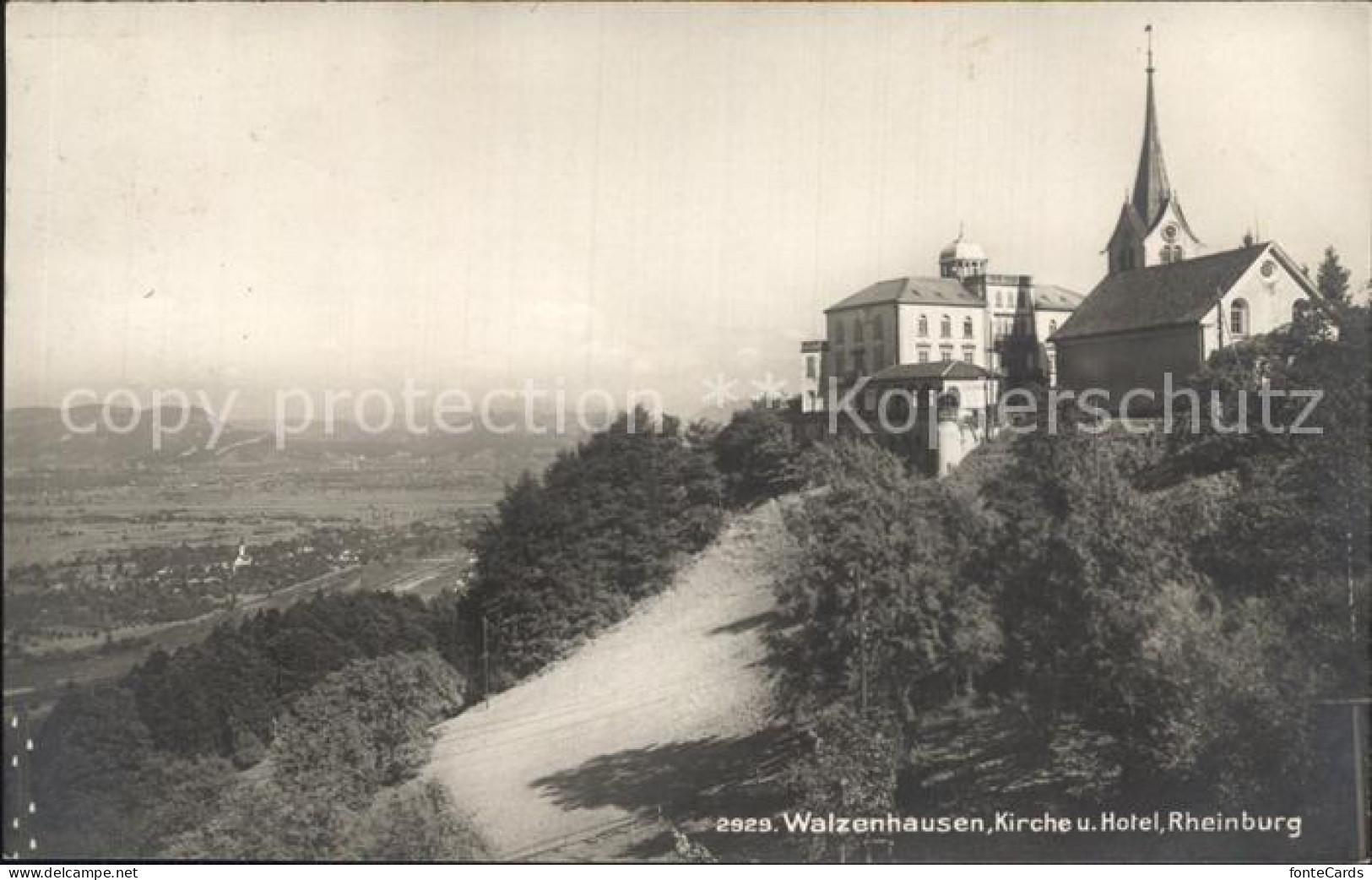 12316150 Walzenhausen AR Kirche Hotel Rheinburg Fernsicht Walzenhausen - Sonstige & Ohne Zuordnung