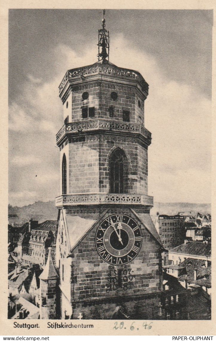 7000 STUTTGART, Stiftskirchenturm, 1946 - Stuttgart