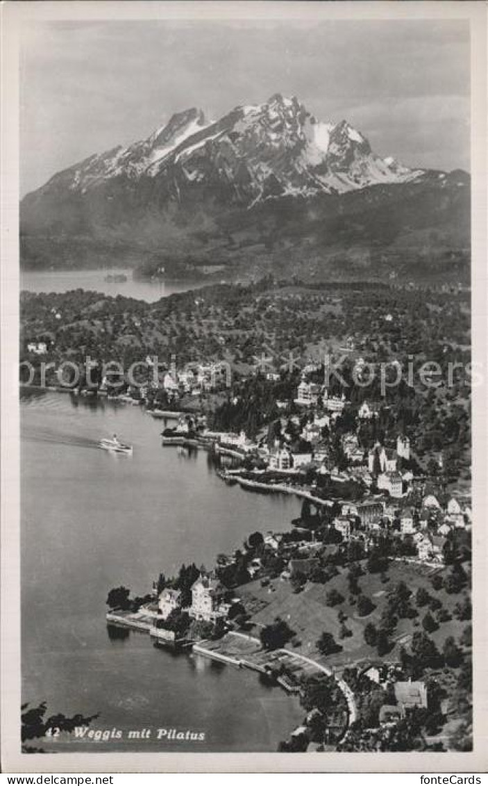 12316112 Weggis Vierwaldstaettersee Vierwaldstaettersee Pilatus Fliegeraufnahme  - Sonstige & Ohne Zuordnung