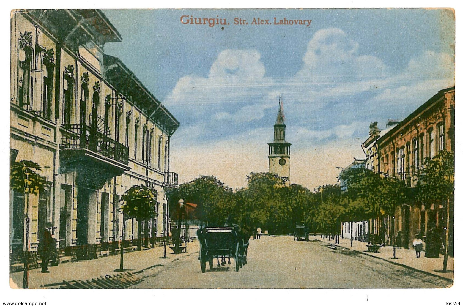 RO 38 - 2582 GIURGIU, Firetower, Street Lahovary, Romania - Old Postcard - Used - 1913 - Romania