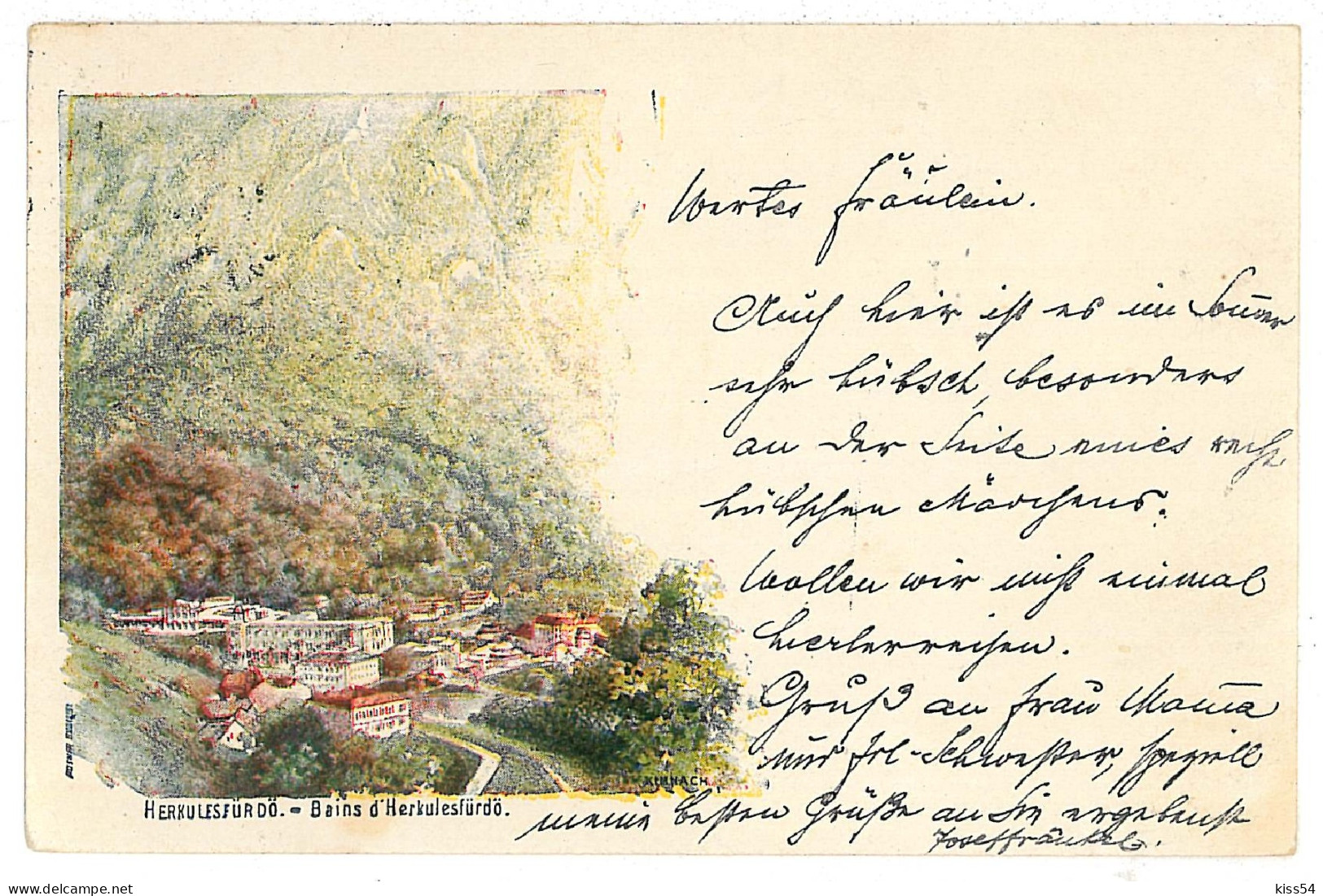 RO 38 - 3775 Baile HERCULANE, Litho, Romania - Old Postcard - Used - 1899 - Roemenië