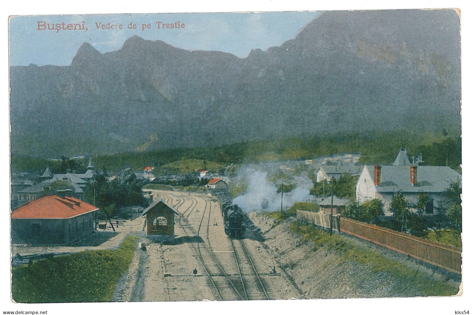 RO 38 - 10072 BUSTENI, Train In Railway Station, Romania - Old Postcard - Used - 1918 - Romania