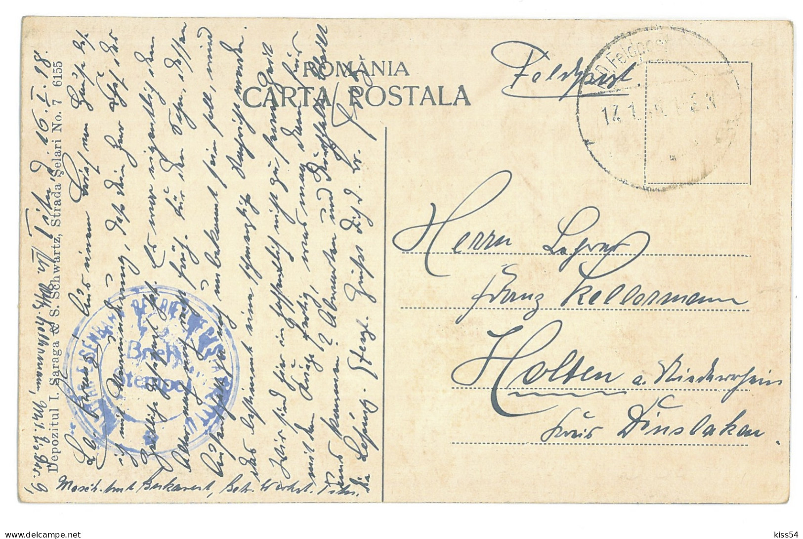 RO 38 - 18547 CALIMANESTI, Valcea, Old Car, Carriage, Romania - Old Postcard, CENSOR - Used - 1918 - Roumanie