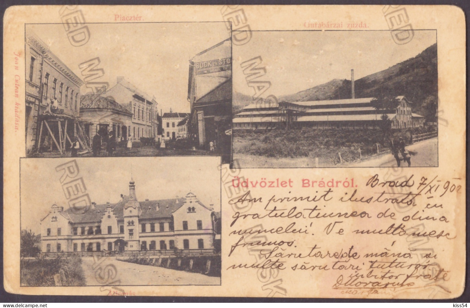 RO 38 - 25026 BRAD, Hunedoara, GOLD Mine, Litho, Romania - Old Postcard - Used - 1900 - Romania