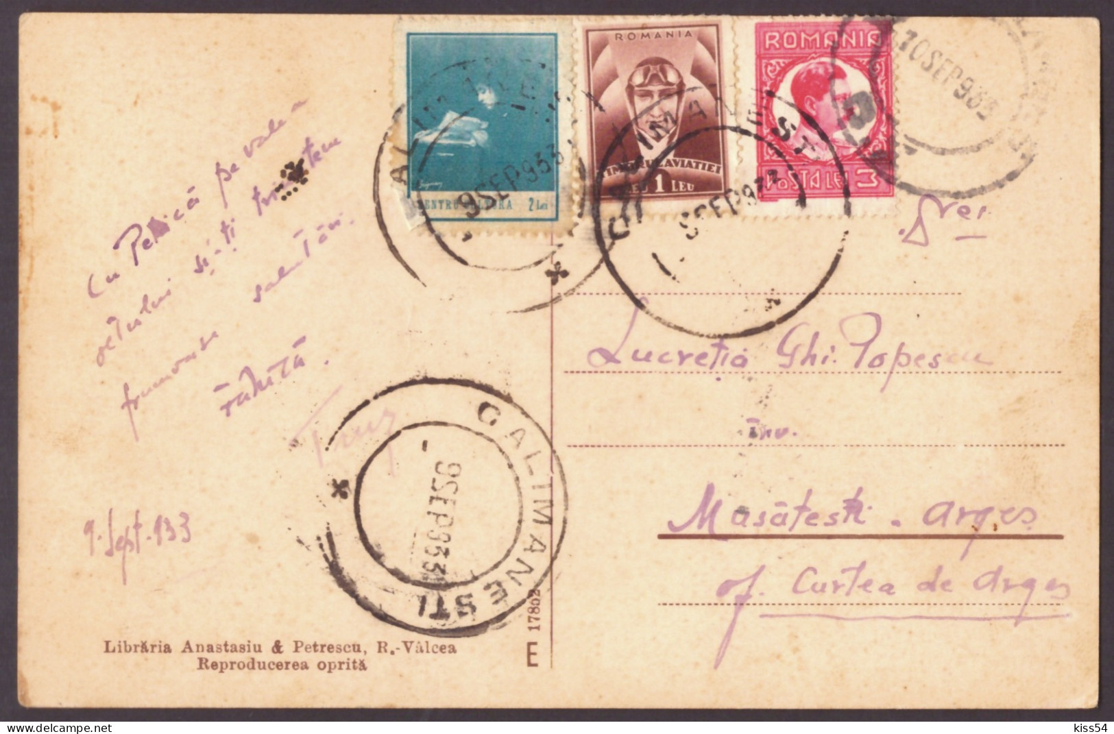 RO 38 - 24954 CALIMANESTI, Railway Tunnel, Romania - Old Postcard - Used - 1933 - Romania