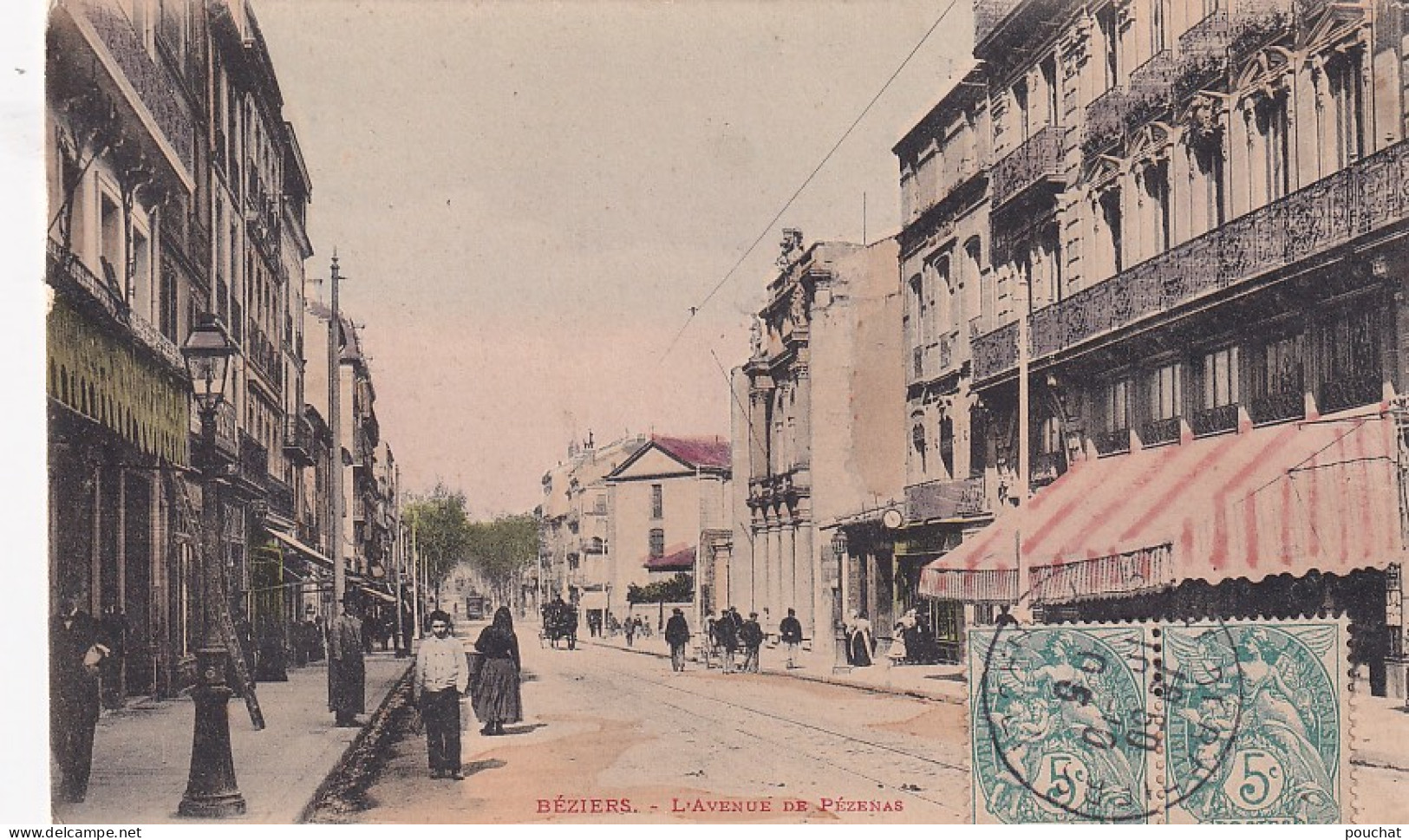 UR Nw28-(34) BEZIERS - L'AVENUE DE PEZENAS - ANIMATION - CARTE COLORISEE - Beziers