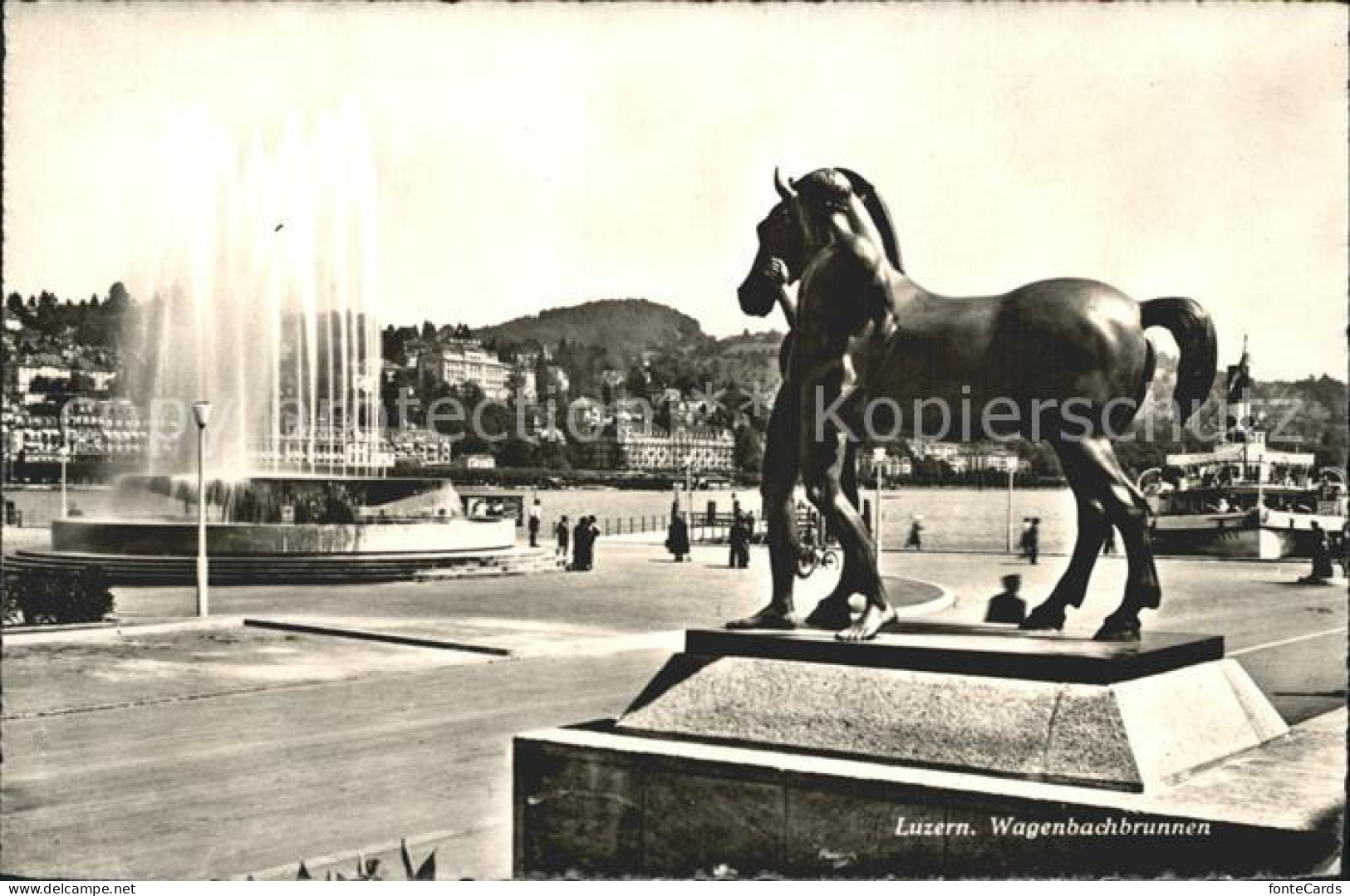 12316083 Luzern LU Wagenbachbrunnen Pferdeskulptur Statue Luzern - Altri & Non Classificati