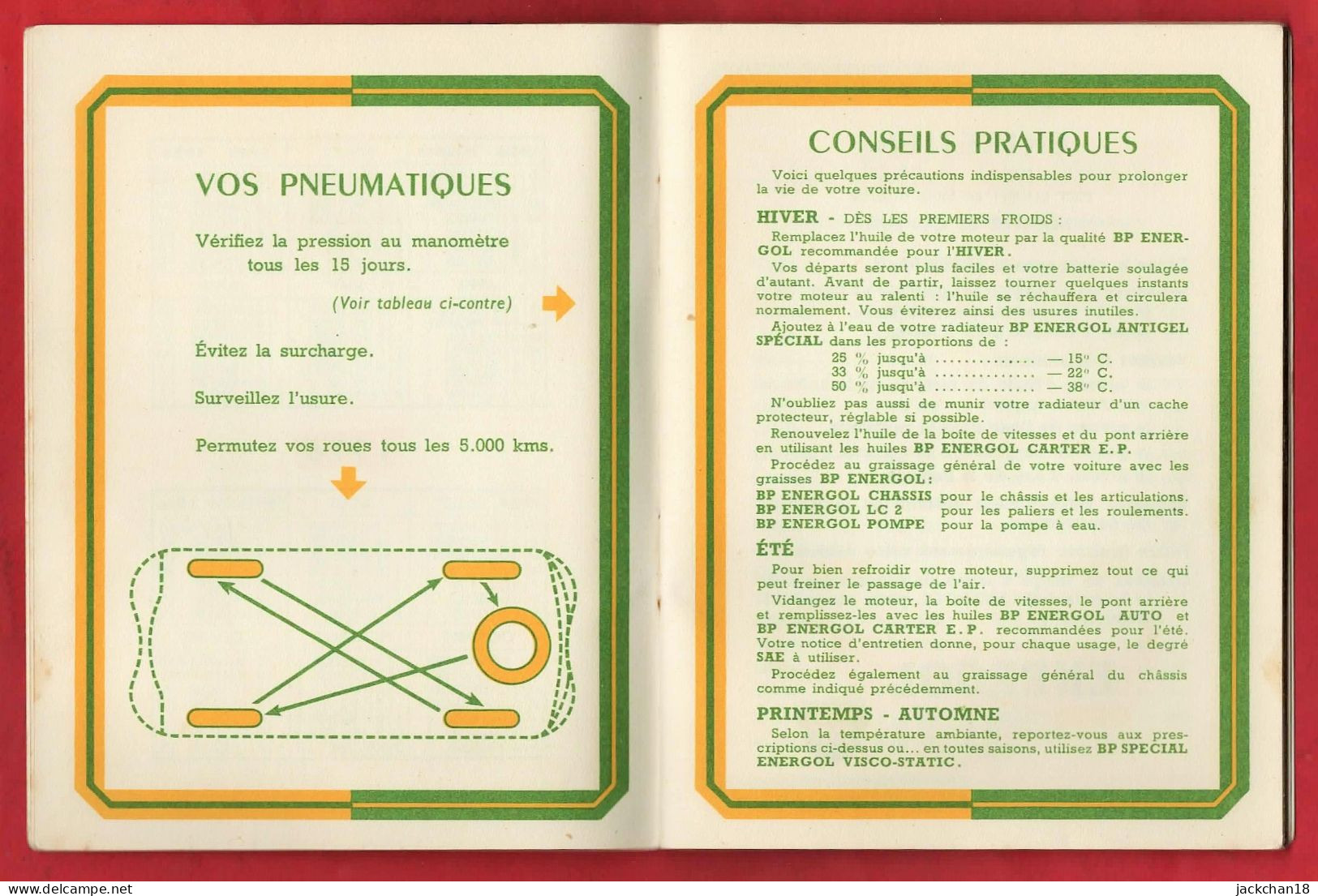 -- CARNET ENERGOL BP / De 1956 Avec CONSEILS PRATIQUES / GARAGE De La SOUS-PREFECTURE SAINT-AMAND (Cher) -- - Werbung