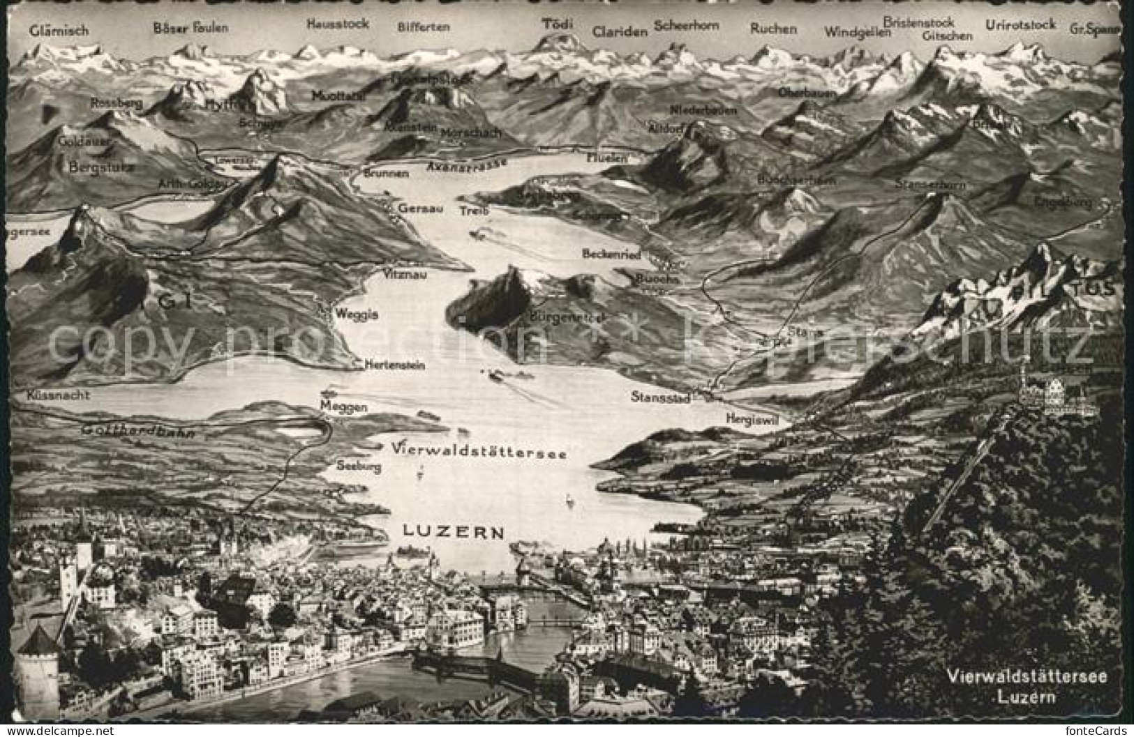 12316000 Luzern LU Vierwaldstaettersee Und Umgebung Alpenpanorama Luzern - Altri & Non Classificati