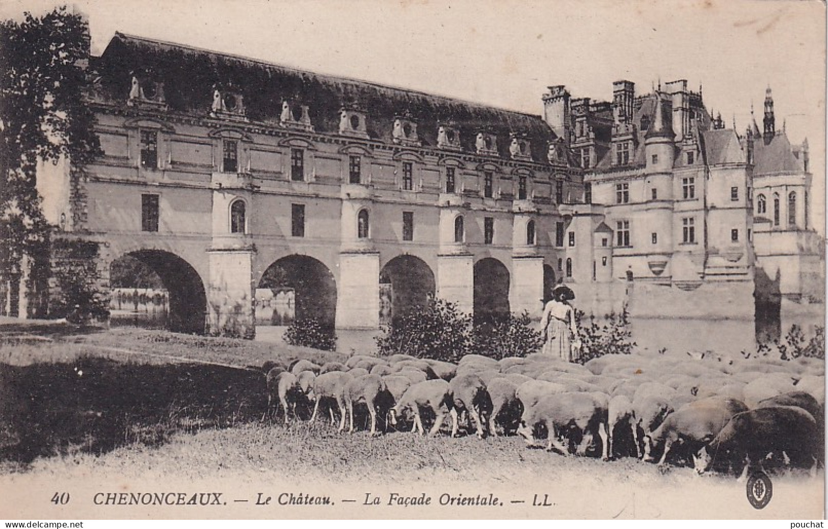 UR Nw 32-(37) CHENONCEAUX - LE CHATEAU - BERGERE ET TROUPEAU DE MOUTONS - Chenonceaux