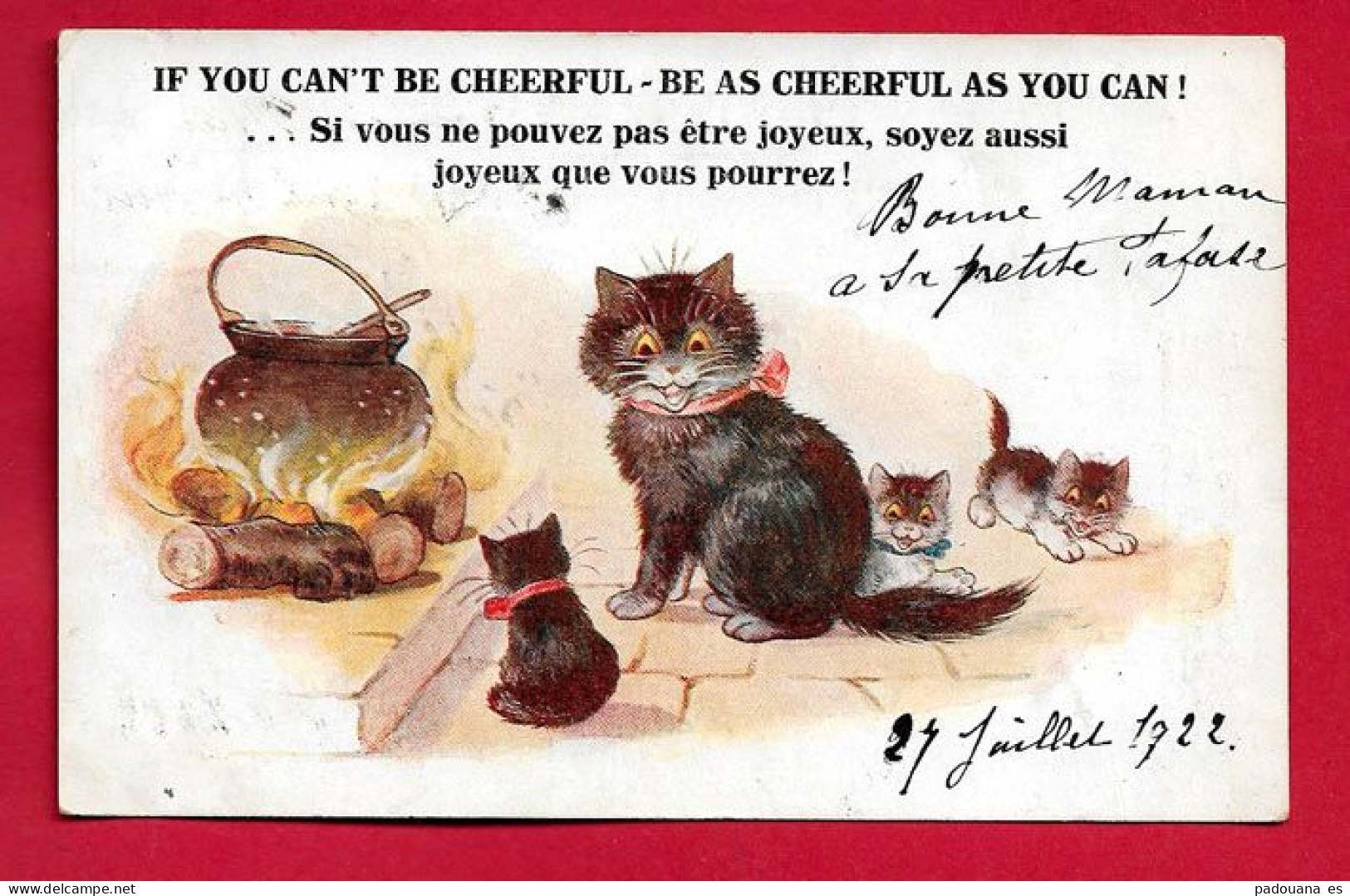 AF282 FANTAISIES CHATS CHATONS CATS MARMITE AU FEU ILLUSTRATEUR BARNES FLORENCE HOUSE N°3873 EN 1922 - Other & Unclassified