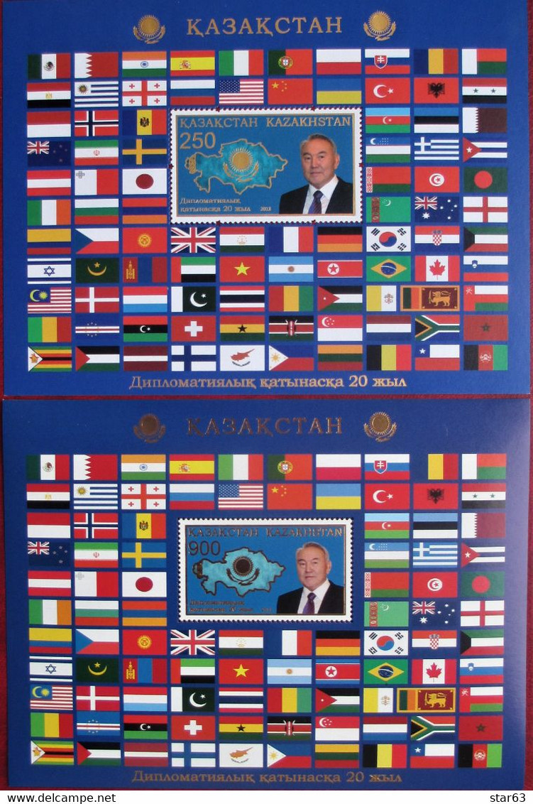 Kazakhstan   2013  President N. Nazarbaev . Flags  2  S/S    MNH - Kasachstan