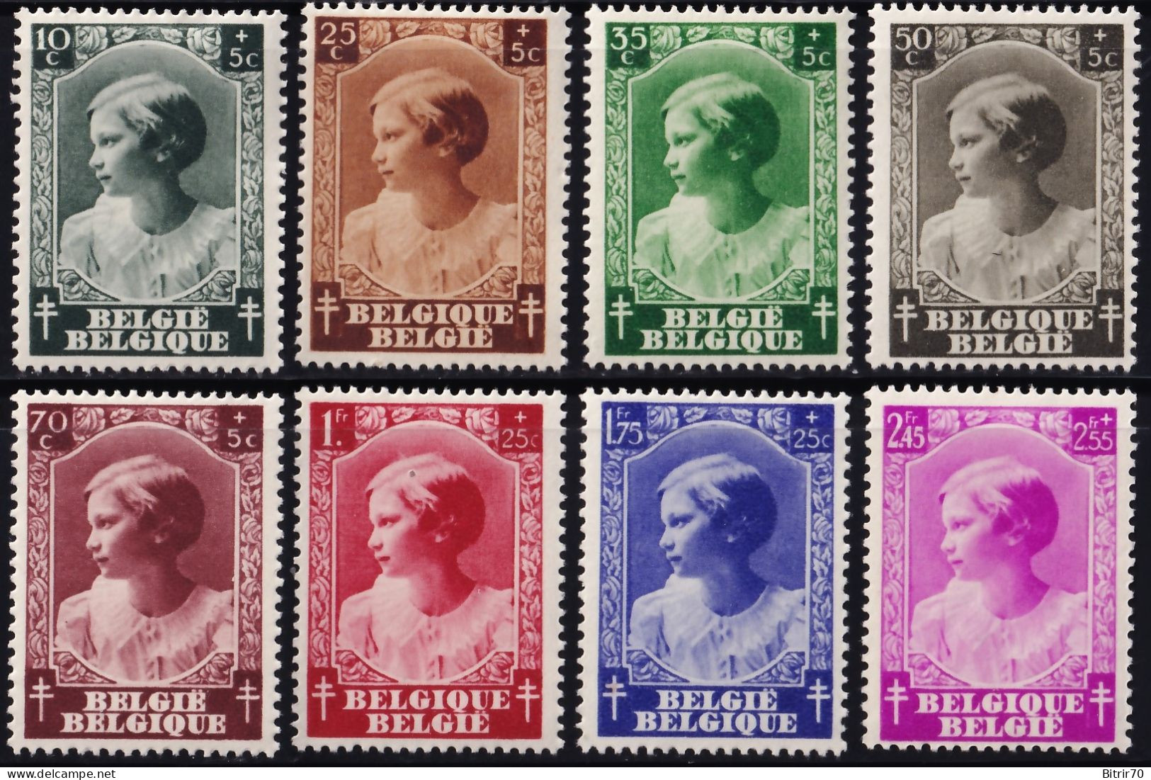 Belgica, 1937 Y&T. 458 / 465, MNH. - Nuovi