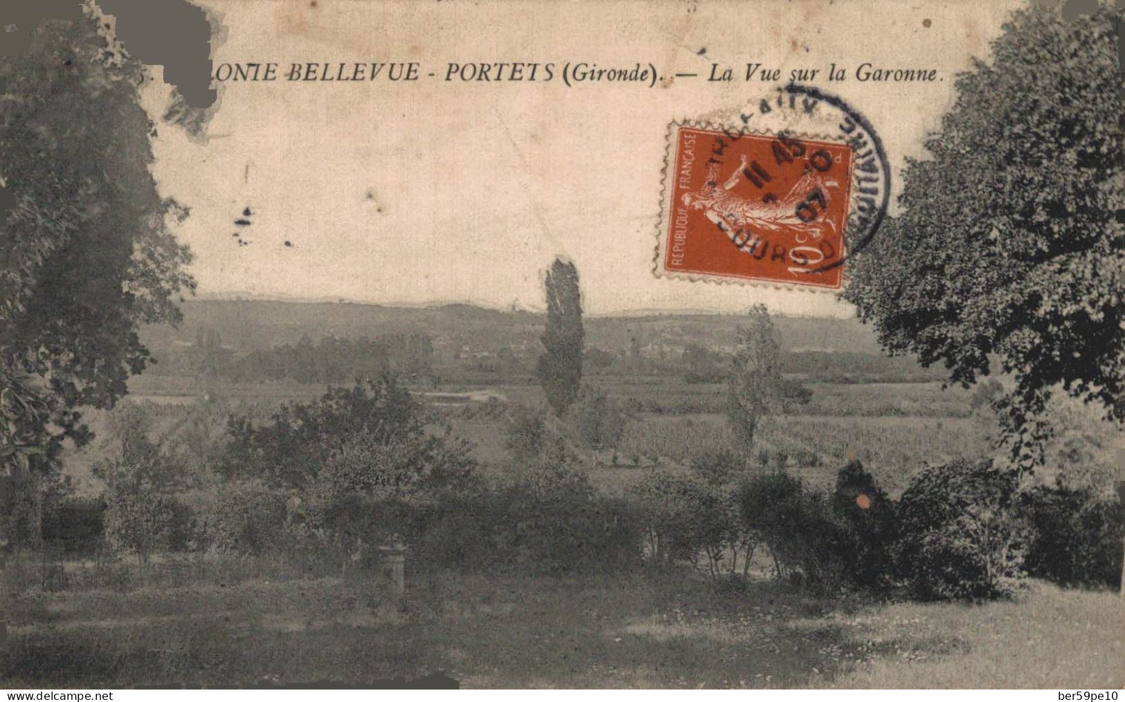 33 COLONIE-BELLEVUE-PORTETS LA VUE SUR LA GARONNE - Other & Unclassified