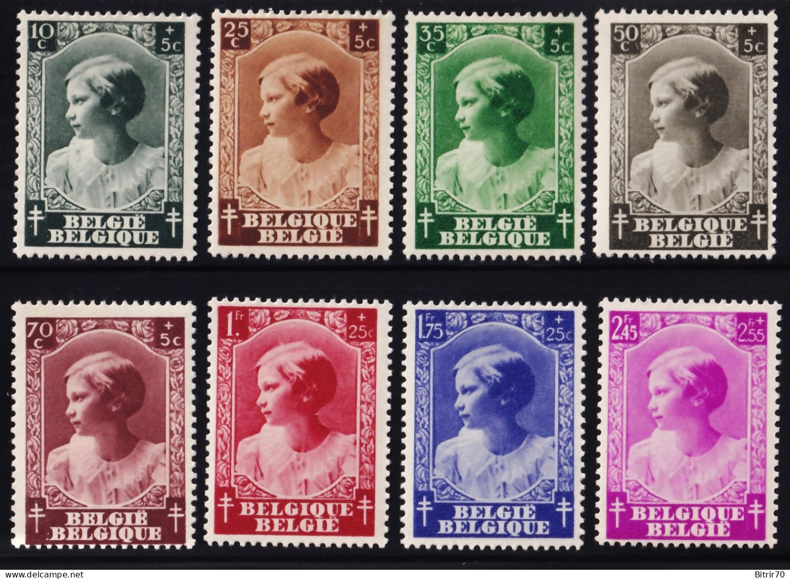 Belgica, 1937 Y&T. 458 / 465, MNH. - Nuovi